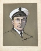 British School (early 20thc) portrait of a young navel officer indistinctly signed, mixed media,,