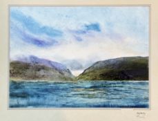 Unknown artist, Early Morning Loch Scridain, watercolour, titled bottom right, in a glazed mounted