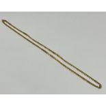 A 9ct gold kerb link necklace with lobster claw clasp fastening, no signs of damage, hard solder