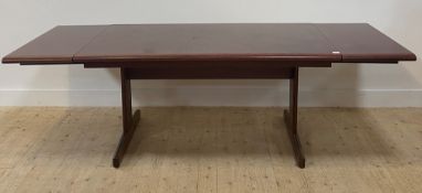 Ulferts of Sweden, a large mid century stained mahogany extending dining table, the rectangular