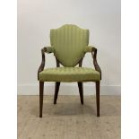 A mahogany framed drawing room chair in the Georgian style, early 20th century, the shield back