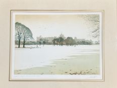 John Doyle (1928-?), Windsor in the Snow, etching, titled and signed pencil bottom right, in a