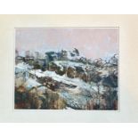 Eric Huntley B.A., Crawderstanes - First Snow 1979, acrylic on paper, signed and dated bottom