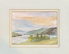Cuthbert Bell, Loch Tay, watercolour on paper, signed bottom right, in a metal frame. (artist