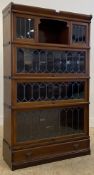 Globe Wernicke, an early 20th century mahogany stacking library bookcase, with drawer to base (