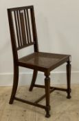 An early 20th century walnut side chair with bergere seat panel H89cm