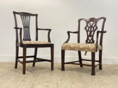 An Edwardian mahogany carver dining chair of Chippendale design, the acanthus carved and moulded