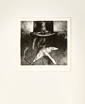 W.J.Maclean, Bird Alter, etching 100/100, signed and titled, in a wooden glazed frame. (artist label