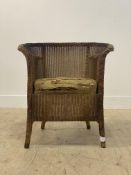 Lloyd loom, an early to mid 20th century basket work tub chair H68cm