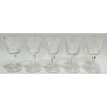 A set of five Waterford crystal wine glasses (some marked 'Waterford' verso) (h- 15cm)