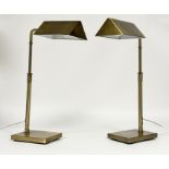 A pair of Ralph Lauren brass banker style table lamps. (h-60cm)