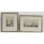 Elmslie Willaim Dallas (British 1809-79), Two Views of Sorrento, pen and ink drawings, each signed