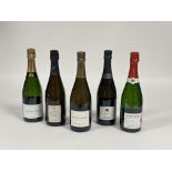 A group of five Champagne bottles comprising, Marguet Shaman 12 12.5% vol, Benoit Lahaye 12% vol,