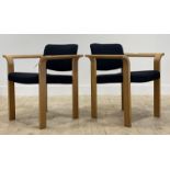 Magnus Olesen for Durup, a pair of Danish vintage oak framed chairs, with paper label under H73cm