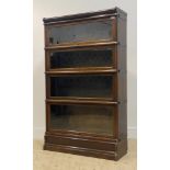 Globe Wernicke, an early 20th century four height staking library bookcase, each tier with glazed up