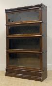 Globe Wernicke, an early 20th century four height staking library bookcase, each tier with glazed up