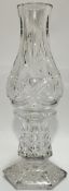 A Waterford Crystal Trinity Knot Hurricane lamp (marked verso) (h- 32cm)