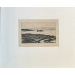 A.Simess (British 1887-1964), Lochindorb Morayshire, etching, signed and titled pencil, artist label