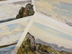 A.Ross Longley (20thc), a group of landscape watercolours, unframed.