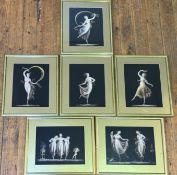 A set of six prints of Canova and the Dance, each in a glazed gilt mounted frame.