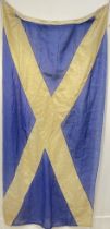 A large linen St Andrews Cross/Saltire Scottish flag (l- 210cm, w- 110cm)