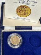 A Queen Elizabeth II gold proof half sovereign 1982 with box and card. 3.99g