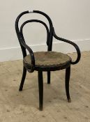 A Late 19th / early 20th century ebonised bentwood childs chair, designed by Thonet, H64cm