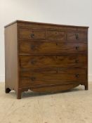 A late Georgian mahogany chest, fitted with three short and three long graduated drawers wiht