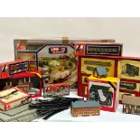 A large collection of collectable vintage Railway Lima model trains, tracks, power control, Rover "