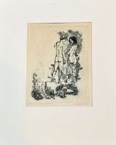 Lazslo Gyozo, Daphnis and Chloe, 1959 illustrated etching, titled and signed pencil bottom right
