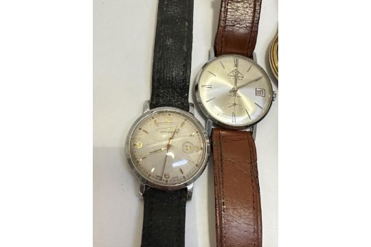 A collection of Vintage Gentleman's wrist watches including stainless steel Time manual wind - Image 2 of 3