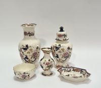 A collection of Mason's Ironstone Mandalay pattern comprising a vase (h-26cm), baluster vase and