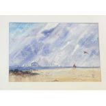 Barbra Wells (Scottish), A Great Day to Fly a Kite, watercolour, signed bottom right, artist lable