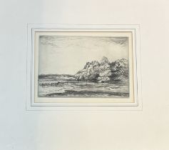 William Walker A.R.E, Stirling Castle, etching, signed, artist label verso, in a gilt glazed