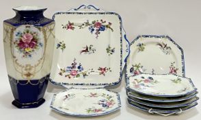 A group of Paragon china plates with Chinese style decoration of birds and flowers comprising six oc
