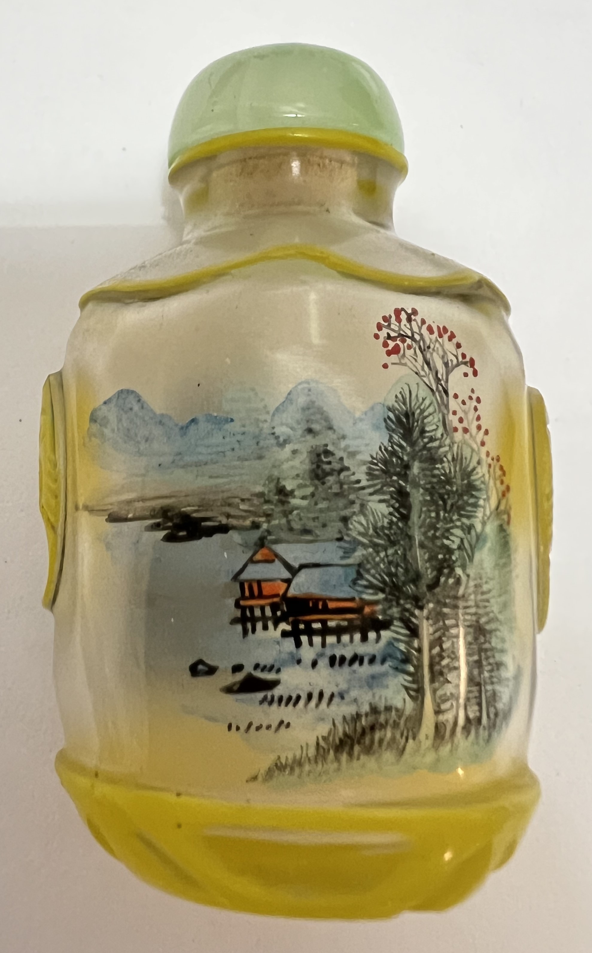 A group of Chinese snuff bottles comprising two large inside-painted snuff bottles variously decorat - Image 3 of 4