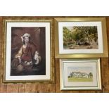 A mixed group of works comprising R.Hasson, Flower Girl, signed and dated 96 bottom left (