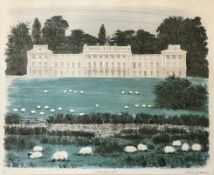 David Gentleman (British 1930-,) Heningham Hall, Lithograph 3/70,signed, titled in pencil in a