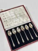 A set of six silver individual tea spoons with city assay marks for London, Chester, Edinburgh,