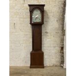 A 19th century and later longcase clock, the oak case with turned pilasters flanking glazed door,