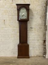 A 19th century and later longcase clock, the oak case with turned pilasters flanking glazed door,