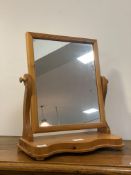 A polished pine vanity mirror H53cm.