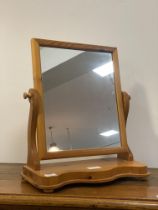 A polished pine vanity mirror H53cm.