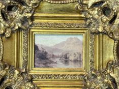 A landscape print in moulted gilt rococo style frame