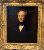 19thc Scottish School, portrait of a gentleman with black cravat and top coat, oil on canvas,
