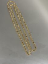 A 9ct gold rope pattern necklace with clip fastening, (L x 39cm) 9.6g