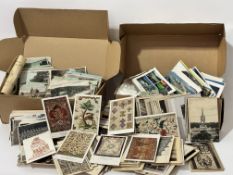 A large collection of various vintage postcards, from V & A textile postcards, Glasgow, Edinburgh,