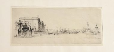 Fredrick Arthur Farrell (British 1882-1935), Approaching Buckingham Palace etching, signed pencil,