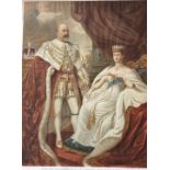 A print of an oil painting by Messrs, Lafayette of "Their most gracious Majesties King Edward VII