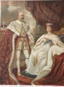 A print of an oil painting by Messrs, Lafayette of "Their most gracious Majesties King Edward VII